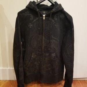 Men's Vintage Retro Authenthic Black Obey Hoodie